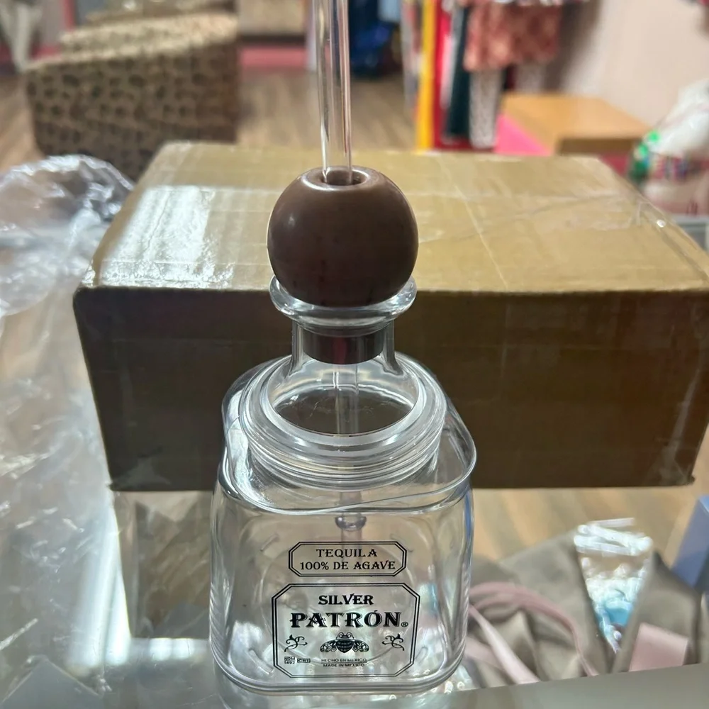 Silver Patron reusable Tequila cup with Stopper and straw 10/$100 lots available